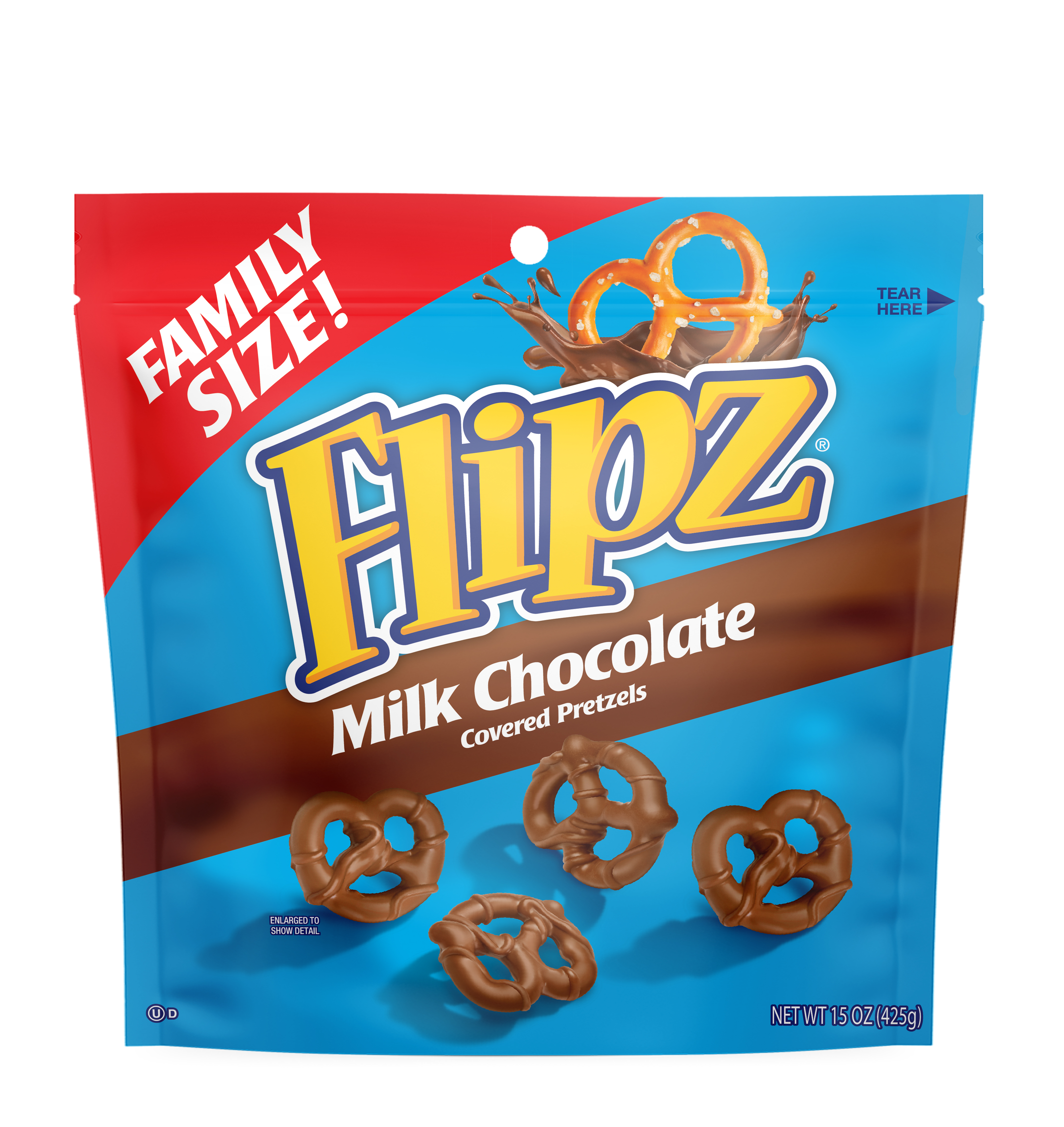 Flipz Milk Chocolate Covered Pretzels, Family Size, 15 oz - image 1 of 4