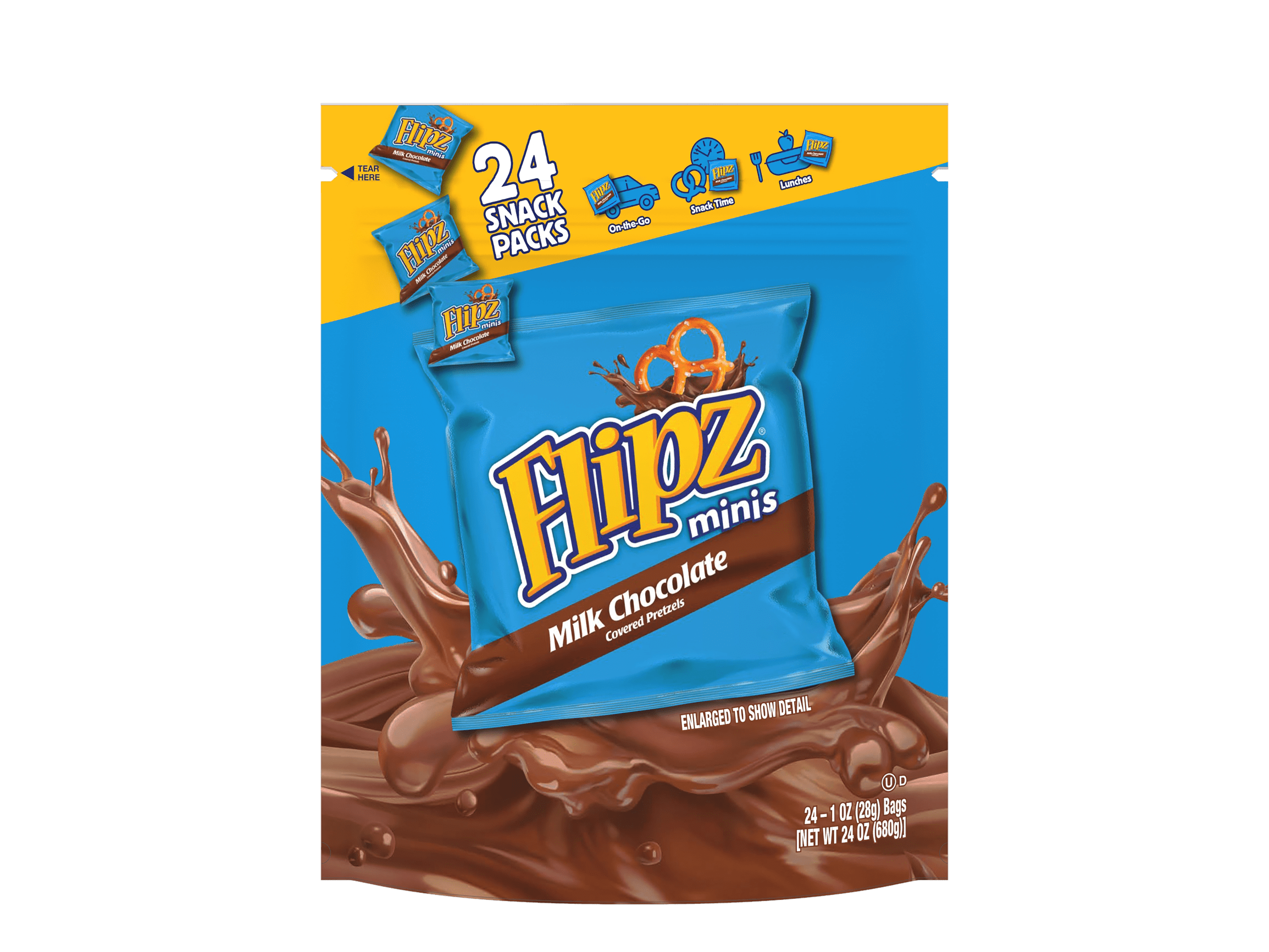 Flipz Mini Chocolate Covered Pretzels, 1 Oz, 24 Count