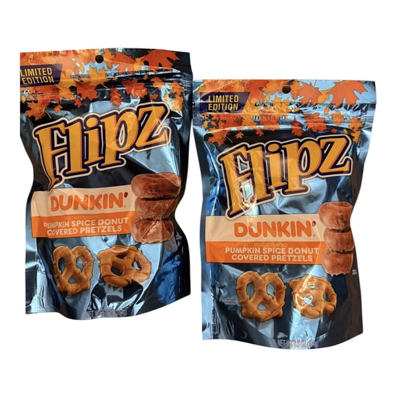 Flipz Pumpkin Spice Donut Covered Pretzels, 2 Bags