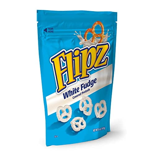 Flipz White Fudge Covered Pretzel, 5 Ounce (Pack of 6)