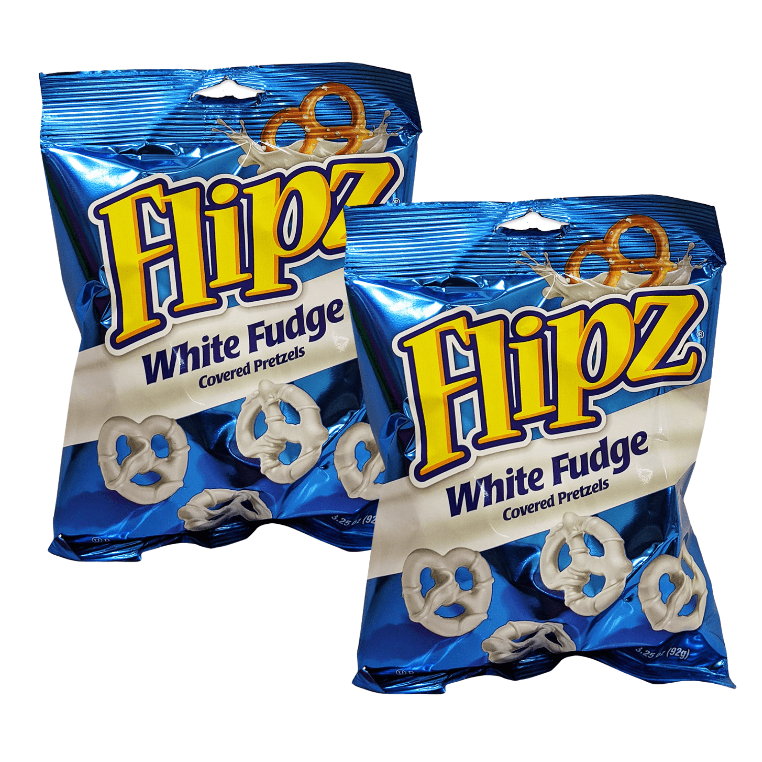 Flipz White Fudge Covered Pretzels, Sweet, Salty, & Crunchy On the Go Snacks for Adults and Kids Halloween Trick or Treats, Goody Bag Filler Christmas Stockings, and Party Favors 3.25oz Pack of 2