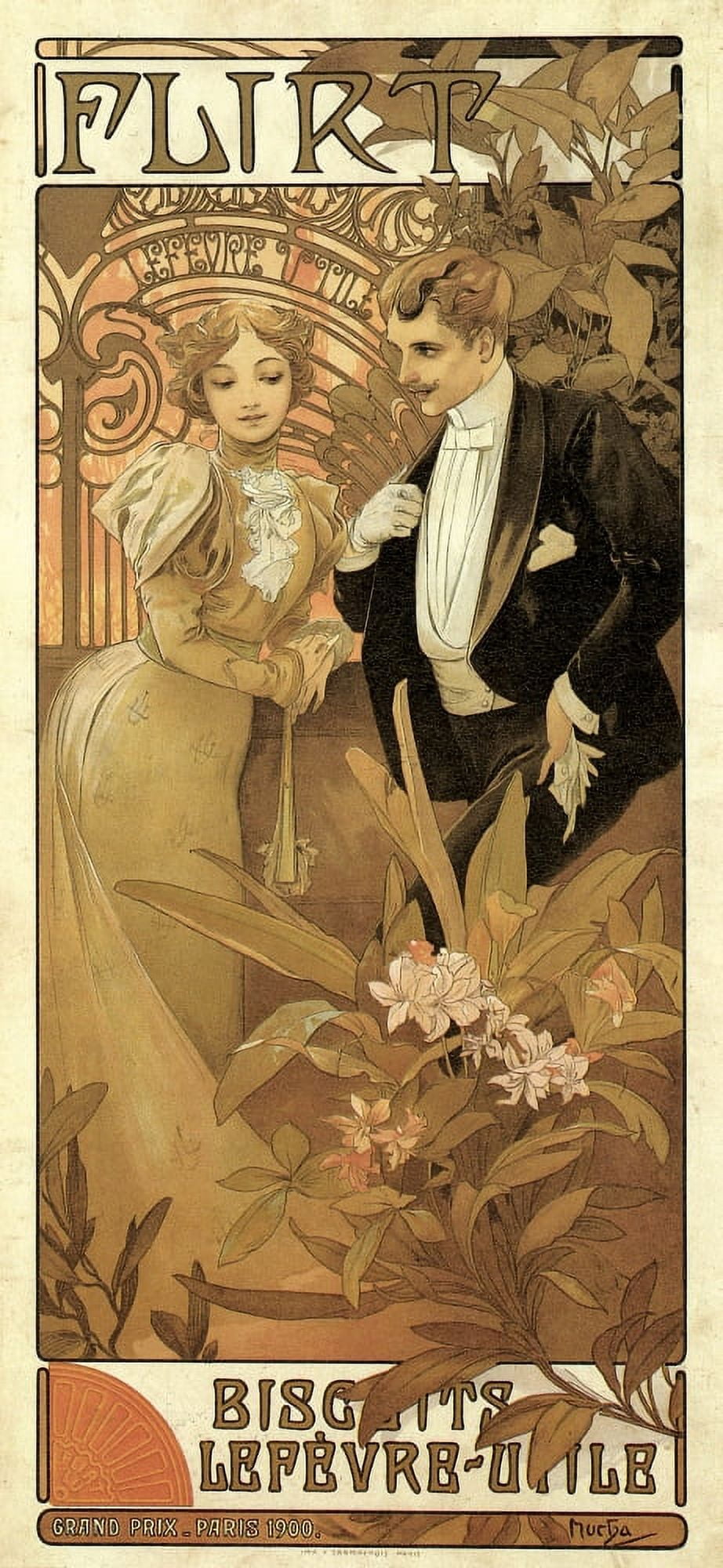 Flirt Biscuits 1899 Canvas Art - Alphons Mucha (18 x 24)