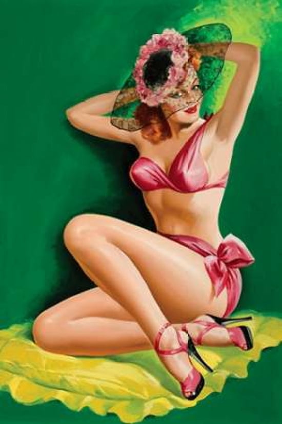 Flirt Magazine Pinup with Hat Canvas Art - Peter Driben (12 x 18)
