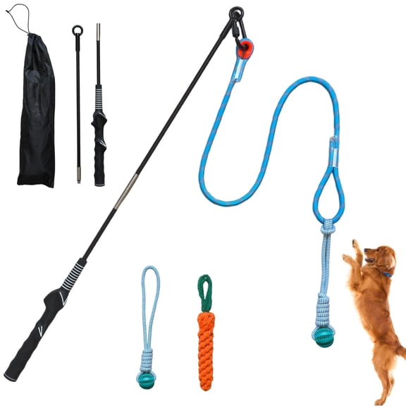 Flirt Pole Dog Toy Interactive Exercise Tool for Large Breeds and Puppies
