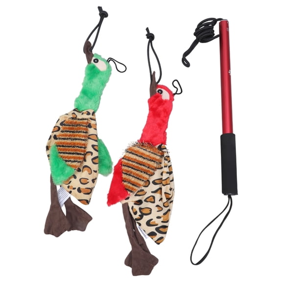 Flirt Pole Toy for Dogs Cats Funny Dog Extendable Teaser Wand with Squeaky Toys
