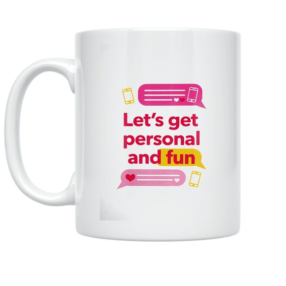 Flirty Chat Bubbles Design - Fun Enthusiast - 11 oz Ceramic Coffee Mug