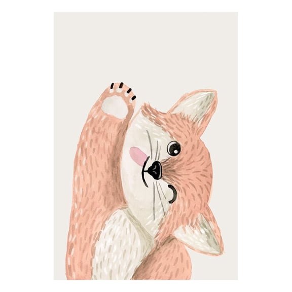 Flirty Fox Print Wall Art, Modern Wall Decor For Living Room Bedroom, 8x12 UNFRAMED