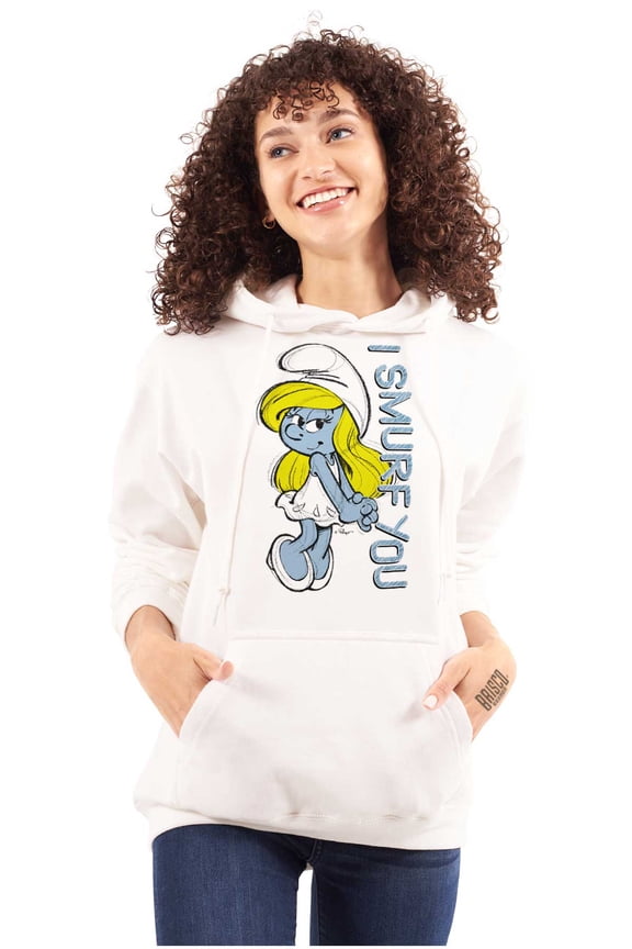 Flirty Smurfette I Smurf You Cartoon Women Plus Size Hoodie Brisco Brands 4X