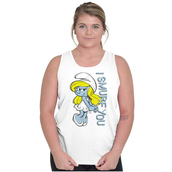 Flirty Smurfette I Smurf You Cartoon Women Plus Size Tank Top Brisco Brands 2X