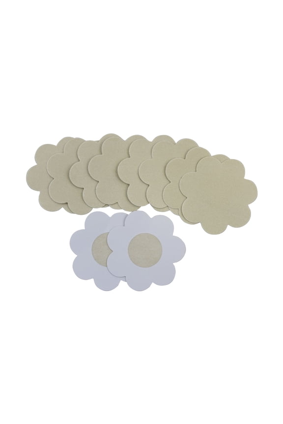 92140-Beige Flirtzy Disposable Waterproof Nipple Cover Pasties, Beige - 5 Pair per Pack