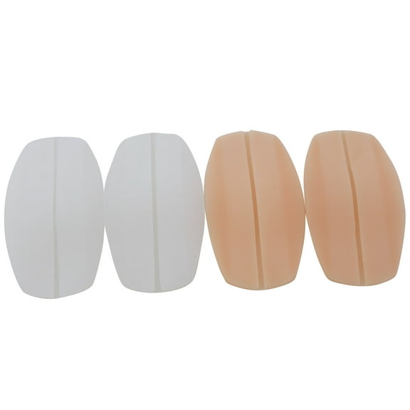 Flirtzy Womens Soft Silicone Bra Strap Cushion Holder Non-Slip Shoulder Protecting Pads Ease Shoulder Pain Discomfort and Indentation, 2 Pair Pack, White/Beige
