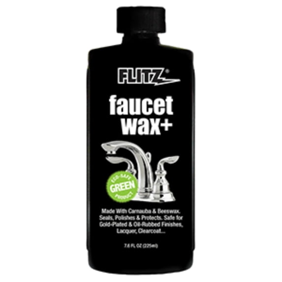 Flitz Faucet Wax, Hard Water Stain Remover, Stainless Steel Cleaner and Polish Sealant, 7.6 oz