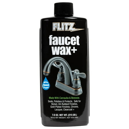 Flitz Faucet Wax, Hard Water Stain Remover, Stainless Steel Cleaner and Polish Sealant, 7.6 oz