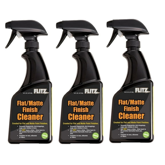 Flitz Flat Matte Finish Cleaner, Matte Spray Paint Wrap For Cars - Removes Dust and Oily Residue - Safe For All Paints - Made in the USA - 16 oz. Spray Bottle - 3 Pack