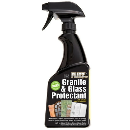 Flitz Granite and Glass Protectant, Kitchen Countertop Sealer, 16oz