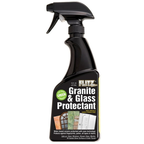 Flitz Granite and Glass Protectant, Kitchen Countertop Sealer, 16oz