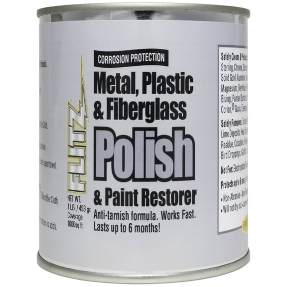 Flitz Metal Plastic Fiberglass Polish, Aluminium Restorer for Tarnish, Oxidation, Stains, 1 lb