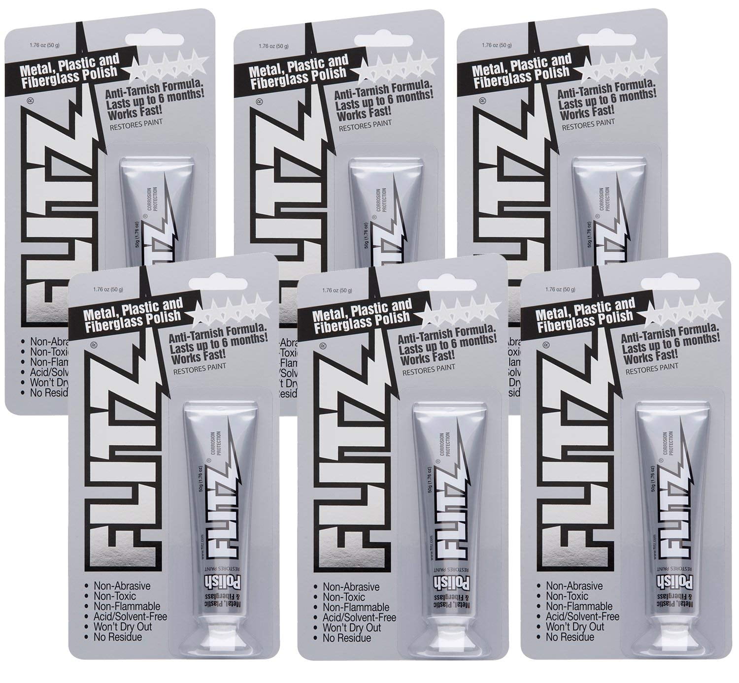 Flitz Metal Polish and Cleaner Paste, Also Works on Plastic, Fiberglass
