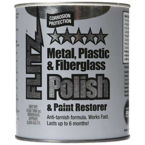 Flitz Metal Polish and Cleaner Paste, Also Works on Plastic, Fiberglass, Aluminum, Jewelry, Sterling Silver - Headlight Restoration and Rust Remover - Made in the USA - 2 LB - 6 Pack
