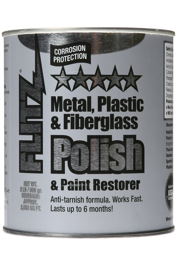 Flitz Metal Polish and Cleaner Paste, Also Works on Plastic, Fiberglass, Aluminum, Jewelry, Sterling Silver - Headlight Restoration and Rust Remover - Made in the USA - 2 LB - 6 Pack
