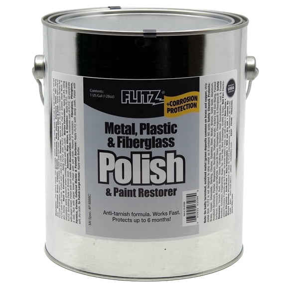 Flitz Metal Polish Paste - 1 Gal of USA-Made Polish for Solid Chrome, Stainless Steel, Aluminum - Non-Abrasive for Light Oxidation - Requires Manual Buffing - Not for Plated/Coated Surfaces (1 Pack)