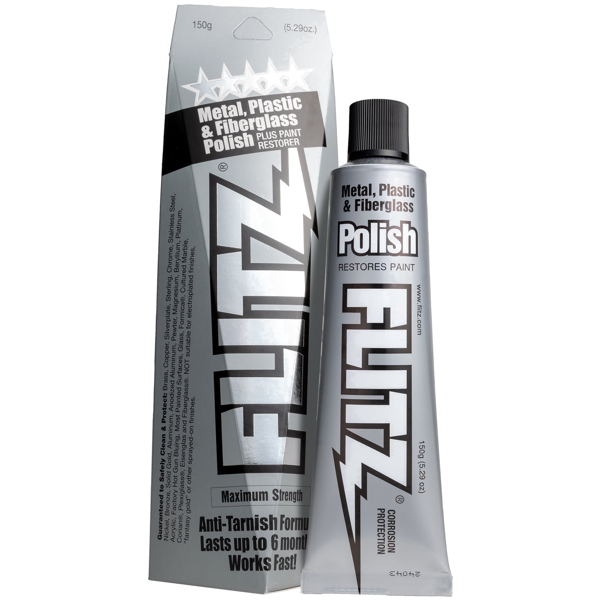 Flitz Metal Polish Paste - Multi-Purpose Cleaner and Polish for Aluminum, Brass, Copper, Chrome, Stainless Steel, Silver, Fiberglass and Plastic, 5.29 oz