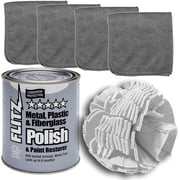 FLITZ Metal Polish with Microfiber Cleaning Cloth and Puff Ball, Small Retail Kit