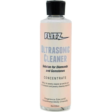 Flitz Ultrasonic Jewelry Cleaner Solution, Jewelry Cleaner Liquid for a Polished Appearance, 8 oz