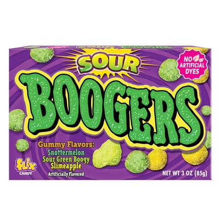Flix Candy Halloween, Sour Boogers, Assorted Flavors Gummy, 3oz Box
