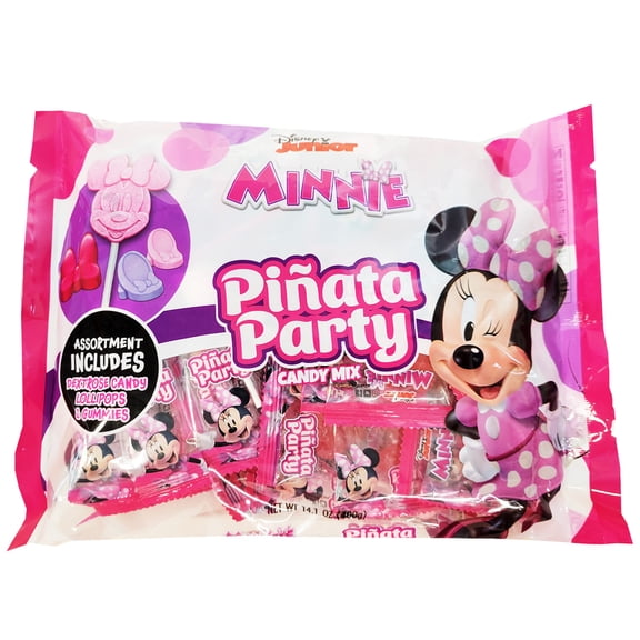 Flix Candy Minnie Pinata Party Candy Bag Filler, Pink, 14.1 oz, 20 Count