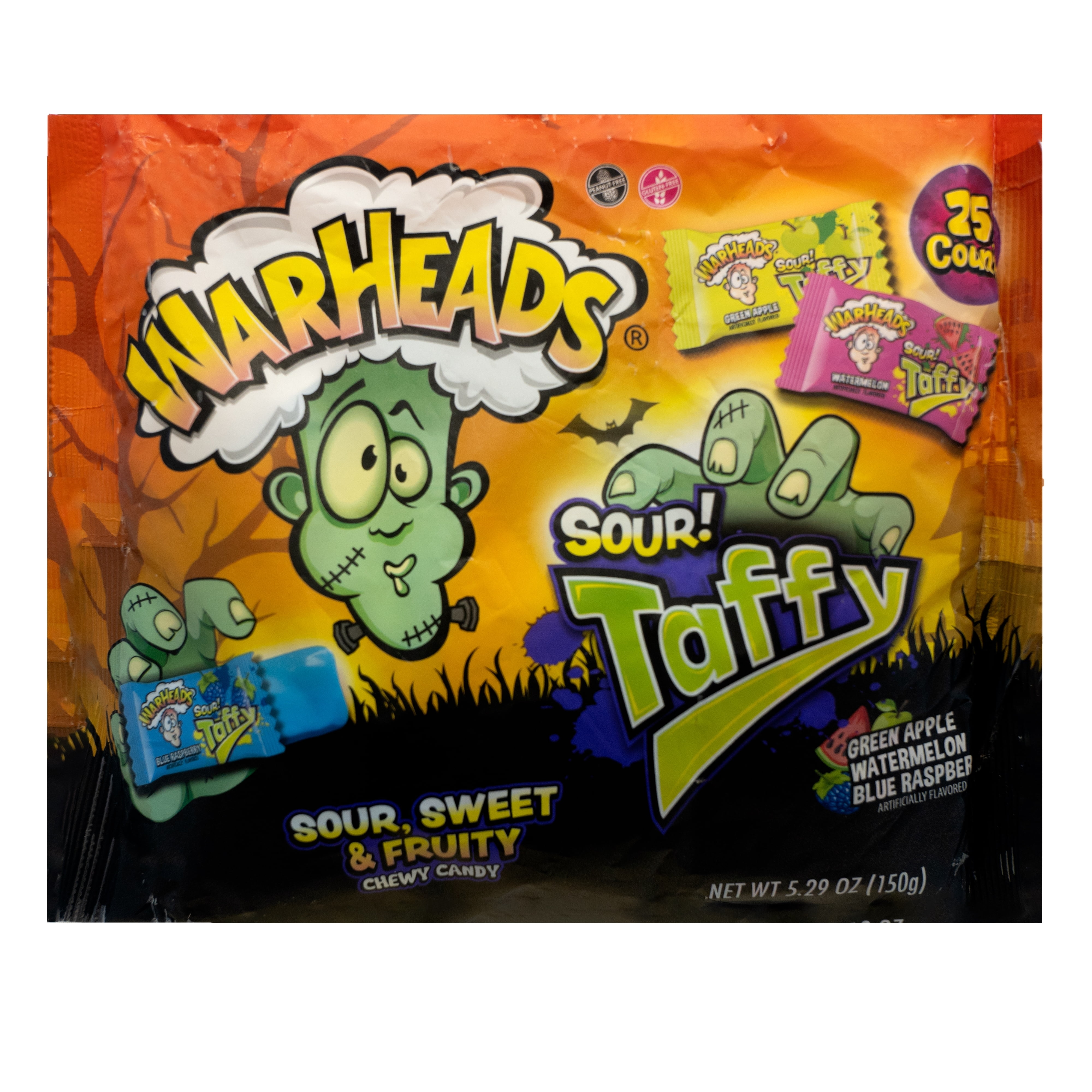 Flix Candy Sour Taffy Warheads Taffy Candy Assorted Flavors, 3.59 oz