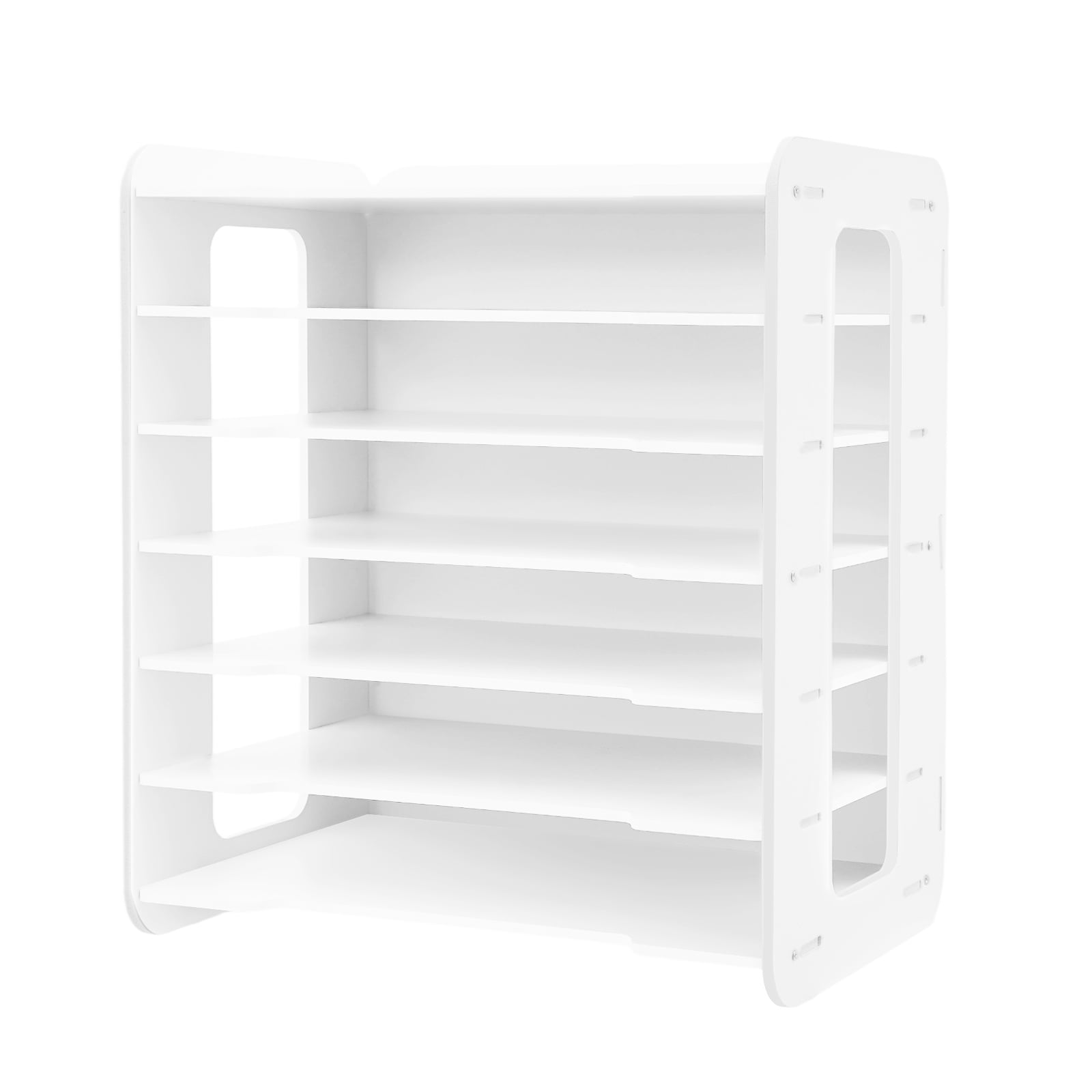 7 Tier Large Desktop Folder Organizer Rack, White Office Desk File
