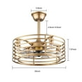 thumbnail image 1 of Flkoendmall Gold Retro Caged Ceiling Fan with Remote Control, 1 of 12