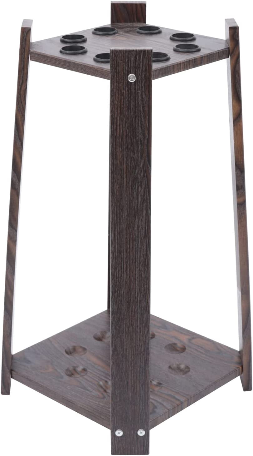 Flkoendmall Pool Wooden 8-Hole Billiard Square Structure Cue Rack ...