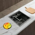 thumbnail image 1 of Stainless Steel Kitchen Sink Single Bowl Hidden Sink Undermount Sink Black, 1 of 8