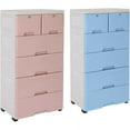 thumbnail image 1 of "Flkoendmall Vertical Storage Cabinet 5 Layers 6 Drawer Storage Tower Dressing Table Organizer（Pink）", 1 of 10