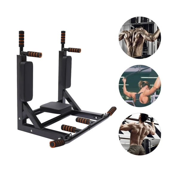 Flkoendmall Wall Mounted Power Tower Pull Up Bar Chin Up Dip Station Home Fitness Training