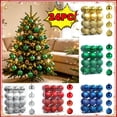 thumbnail image 1 of Fllostpr 24PC Electroplated Christmas Ball Ornaments, Shatterproof Hanging Decor Set for Xmas Tree Wreath Garland Party Indoor, Green 1.2", 1 of 7