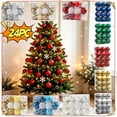 thumbnail image 1 of Fllostpr 24PC Electroplated Christmas Ball Ornaments, Shatterproof Hanging Decor Set for Xmas Tree Wreath Garland Party Indoor, Red 2.4", 1 of 7