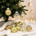 thumbnail image 1 of Fllostpr 24PC Glitter Christmas Ball Ornament Set, Festive Shatterproof Hanging Decor for Xmas Tree Wreath Garland Mantel, Gold 2.4", 1 of 6