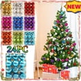 thumbnail image 1 of Fllostpr 24PC Glitter Christmas Ball Ornaments, Mini Shatterproof Hanging Decor Set for Xmas Tree Window Wedding Party, Blue 2", 1 of 2