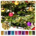 thumbnail image 1 of Fllostpr 24PC Glitter Christmas Balls Ornaments, Shatterproof Hanging Decor Set for Xmas Tree Wreath Party Home Indoor, Gold 1.2", 1 of 3