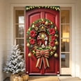 thumbnail image 1 of Fllostpr 35.4"x70.9" Christmas Garland&Bow Door Cover, Curtain Decor for Front Door Wall Dining Table Indoor, 1 of 6