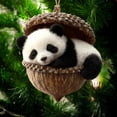 thumbnail image 1 of Fllostpr Christmas Animal&Acorn Acrylic 2D Round Ornament, Small Cute Panda Pendant for Xmas Tree Mantel Window Table Centerpiece Indoor, 1 of 7