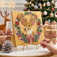 thumbnail image 1 of Fllostpr Christmas DIY Diamonds Painting Kit, Reindeer Structure Full Round Drill Rhinestone Art Set for Wall Living Room Bedroom,9.8", 1 of 6