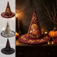 thumbnail image 1 of Fllostpr Halloween Fox Witch Hat, Quilted Embroidered Hat Dcor for Parties Renaissance Fairs Gothic Gatherings Themed Dress-Up, 16.9x11.8", 1 of 6