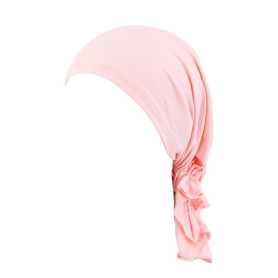 Flmaly Hats for Women Fashion Reversible Adjustable Beading Braid Hat Muslim Ruffle Cancer Wrap Cap Sleep Caps Satin Lined Hair Bonnets