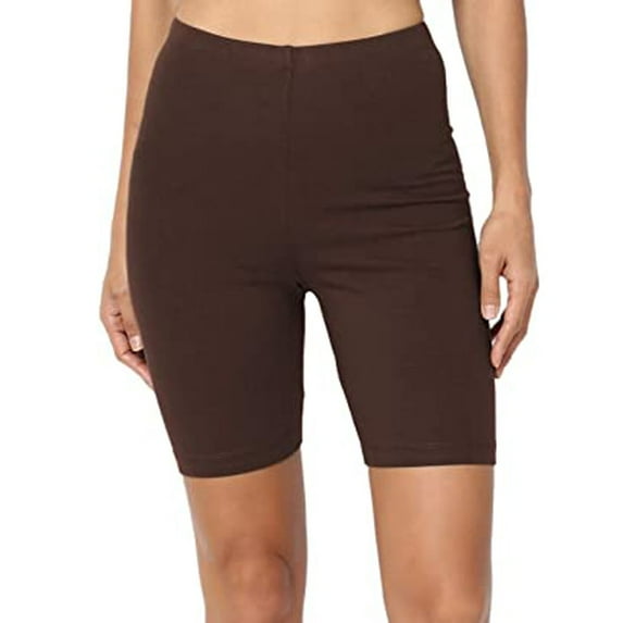 Flmaly Leggings For Women High Waisted Sport Yoga Solid Mid Thigh Stretch Cotton Span High Waist Active Short Leggings with Pocket Tummy Control