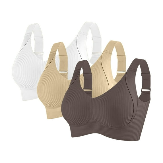 Flmaly bras for women Seamless Wireless Supportive Bra Bra For Senior Front Closure Breathable Bra For Seniors Wirefree Bras For Older Women Full Coverage