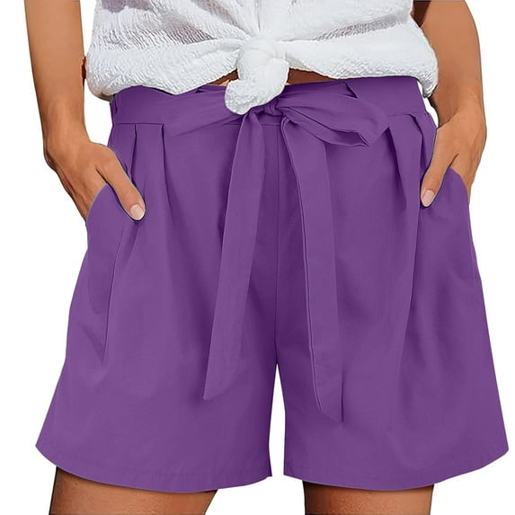 Flmaly shorts for women with Pockets Water Resistant Women's Linen Wide Leg Pants Casual Loose High Waist Beach Haren Pants Pockets for Women Walking Athletic Workout